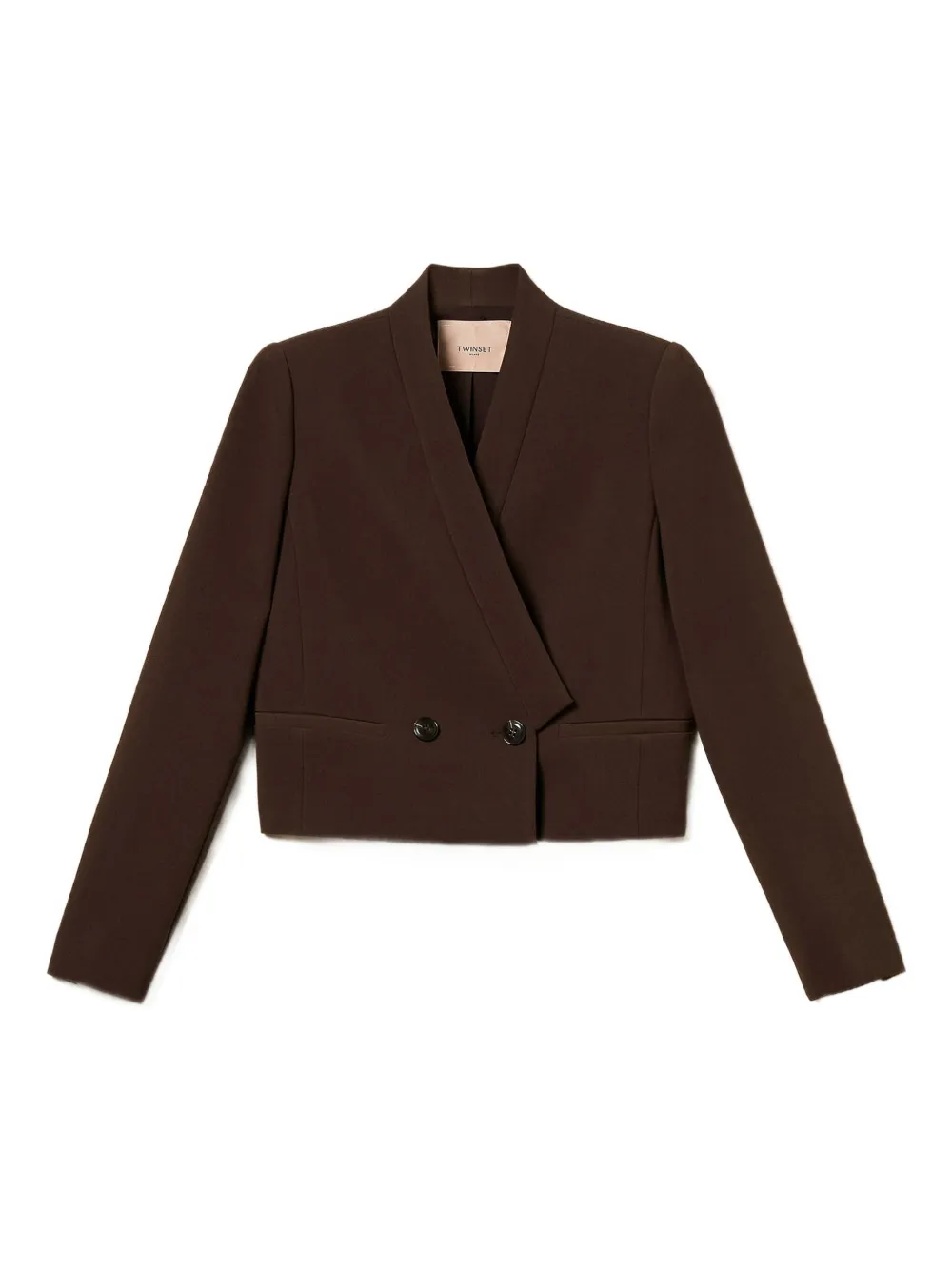 

Укороченный двубортный пиджак TWINSET, коричневый
