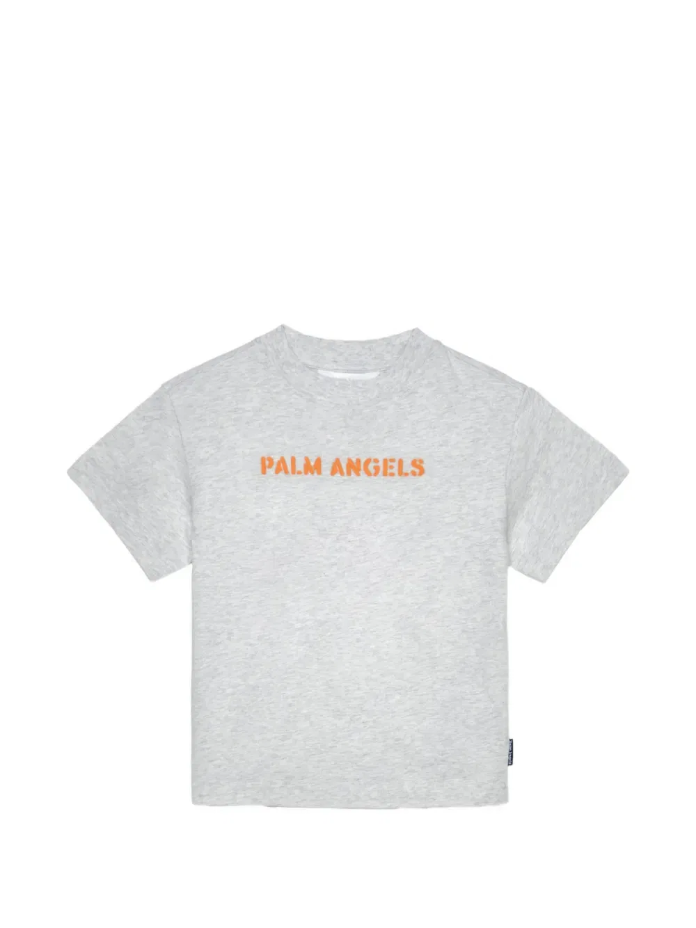 Футболка с оранжевым логотипом Palm Angels Kids, серый
