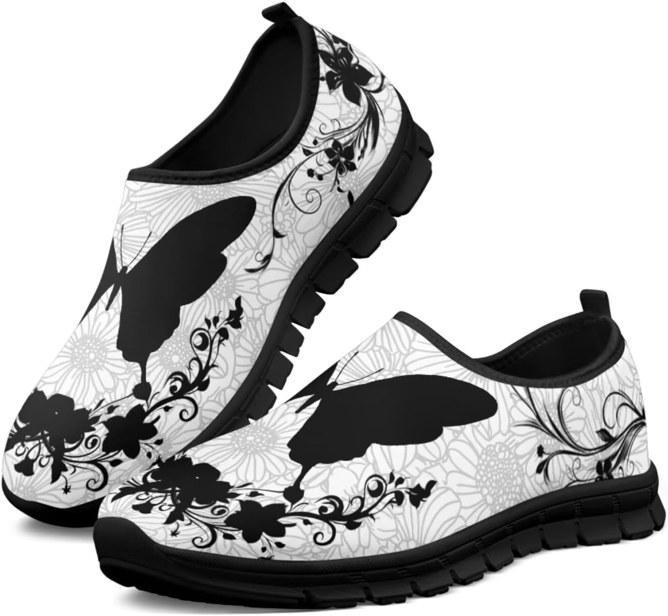 

Кожаные лоферы с принтом бабочки, стрекозы и пчелы, туфли и кроссовки для женщин и мужчин, подходящие для ходьбы и бега Ecaestolph, белый