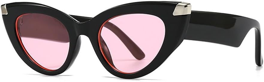 

Металлические солнцезащитные очки «кошачий глаз» для женщин, модные, с улучшенными солнцезащитными линзами, для использования на открытом воздухе и на пляже, с защитой от УФ-излучения UV400 TYUVIVO, Black Pink