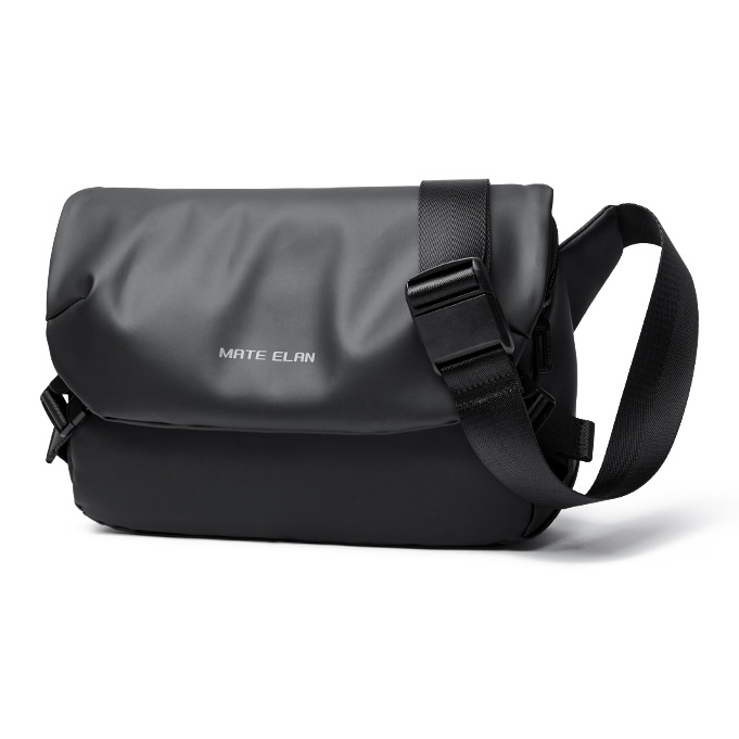 

MOYYI Сумка-мессенджер из ПВХ, плечевая сумка, большая кроссбоди унисекс черная