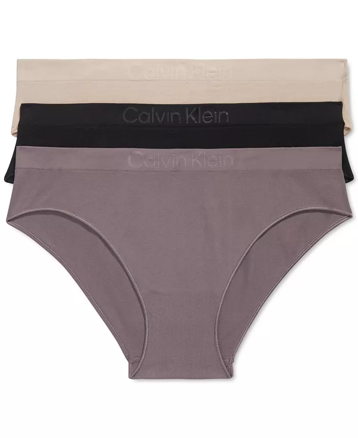 Женский бикини Bonded Flex, 3 предмета Calvin Klein, коричневый — фото 4