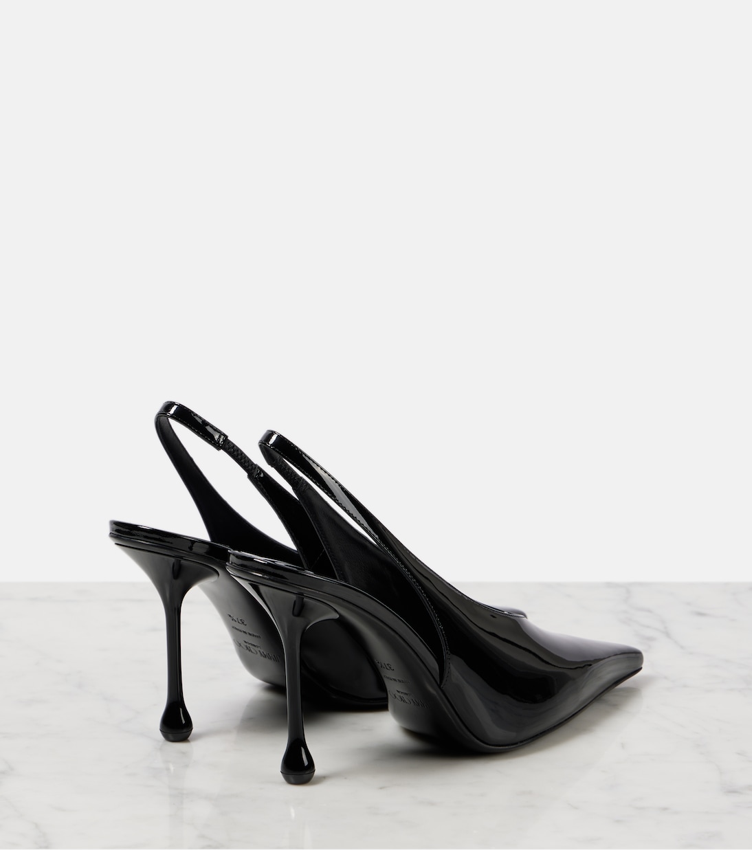 Туфли Isa 95 из лакированной кожи с пяткой на пятке Jimmy Choo, черный — фото 2
