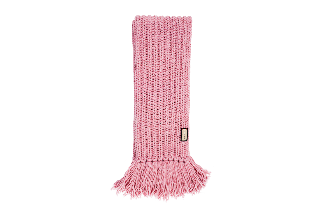 

GUCCI Шерстяной вязаный шарф, Pink