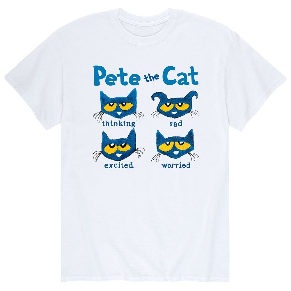 

Мужская футболка Pete The Cat Many Moods Licensed Character, белый