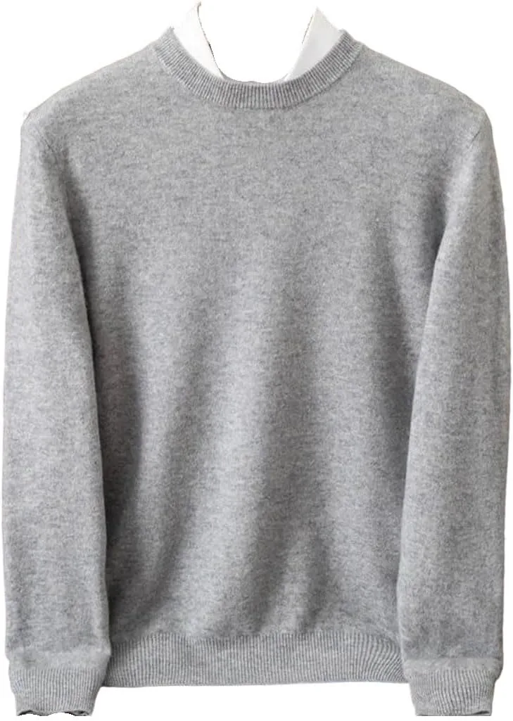 

Мужской свитер о-шейк из кашемировой смеси — свободная вязка в корейском стиле