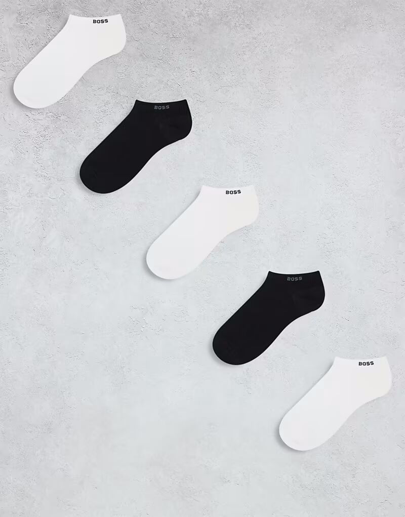 

BOSS Bodywear 5 пар белых/черных носков с логотипом