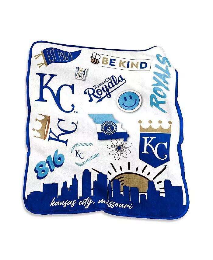 

Плюшевое покрывало Kansas City Royals Native Raschel размером 50 x 60 дюймов Logo Brands, мультиколор