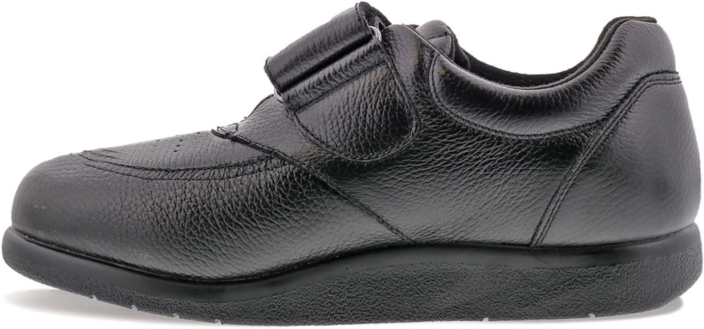 Комфортные терапевтические кожаные повседневные туфли Drew Men's Navigator II с увеличенной глубиной, черный — фото 4