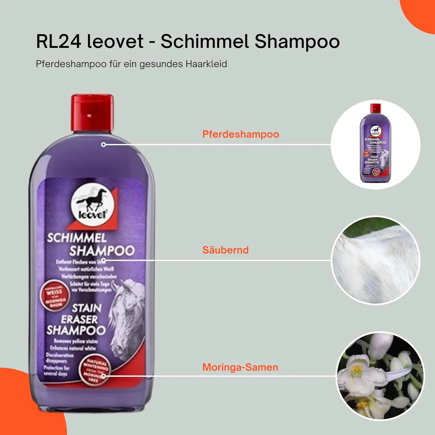 Шампунь для лошадей «Mould Shampoo» от leovet, 3 x 500 мл Rl24 — фото 3