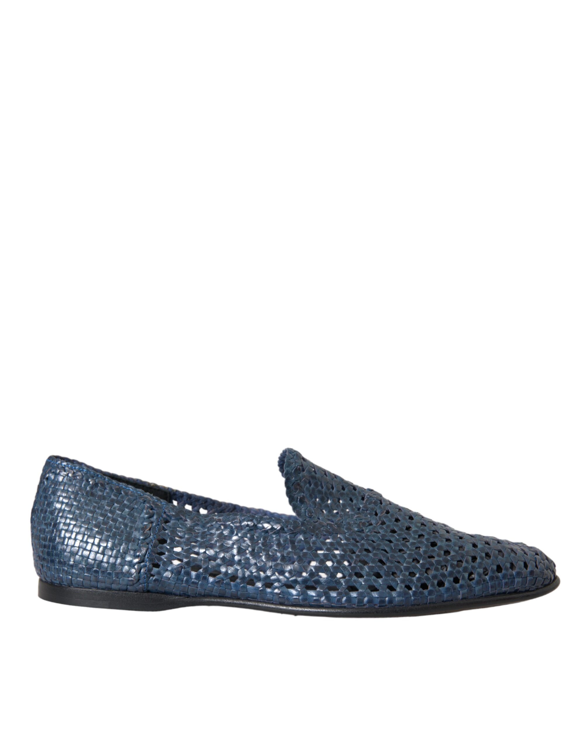 

Синие плетеные кожаные мокасины Slip On Мужская обувь Dolce & Gabbana