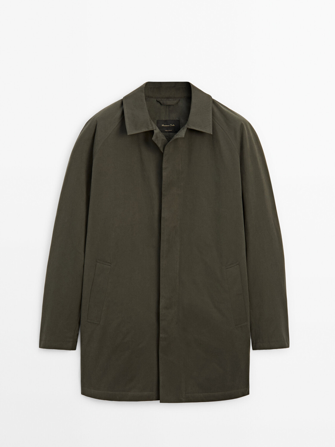 

Короткая куртка-тренч из хлопковой смеси Massimo Dutti, хаки