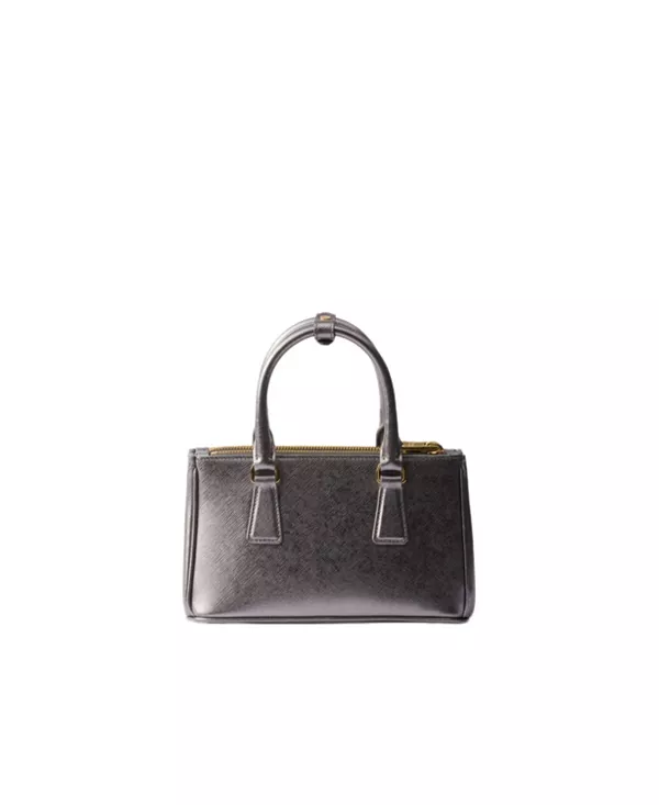 Мини-Сумка Galleria из лакированной сафьяновой кожи Prada, золотой — фото 3