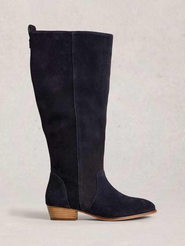Ботинки Willow до колена из кожи White Stuff, Dark Navy