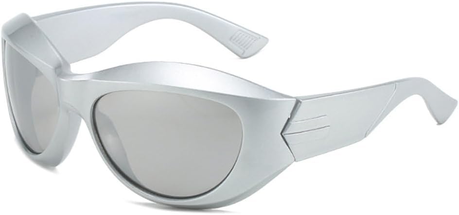 

Солнцезащитные очки в панк-стиле 2027 года с широкой оправой для женщин и мужчин, ретро-очки, очки для активного отдыха, для занятий спортом и вождения MTZJH, Silver Silver