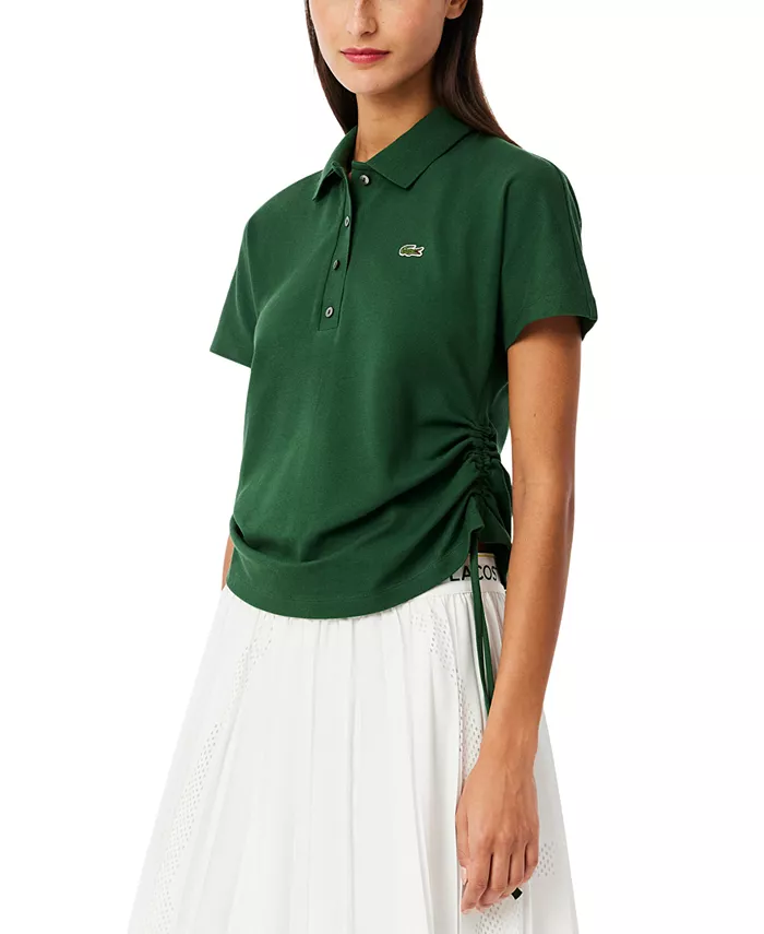 

Женская короткорукавная поло-футболка с защипами LACOSTE USA, зеленый