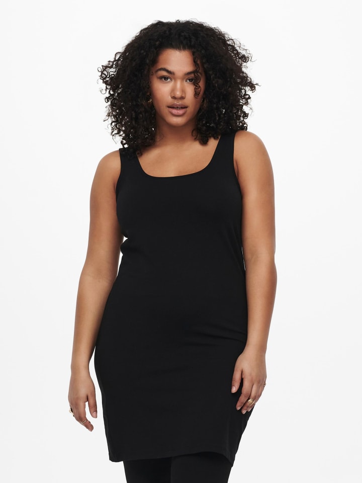 

Платье до колена ONLY Carmakoma Plus Size Kleid Long Basic Tanktop Dress Kleid CARTIME, черный