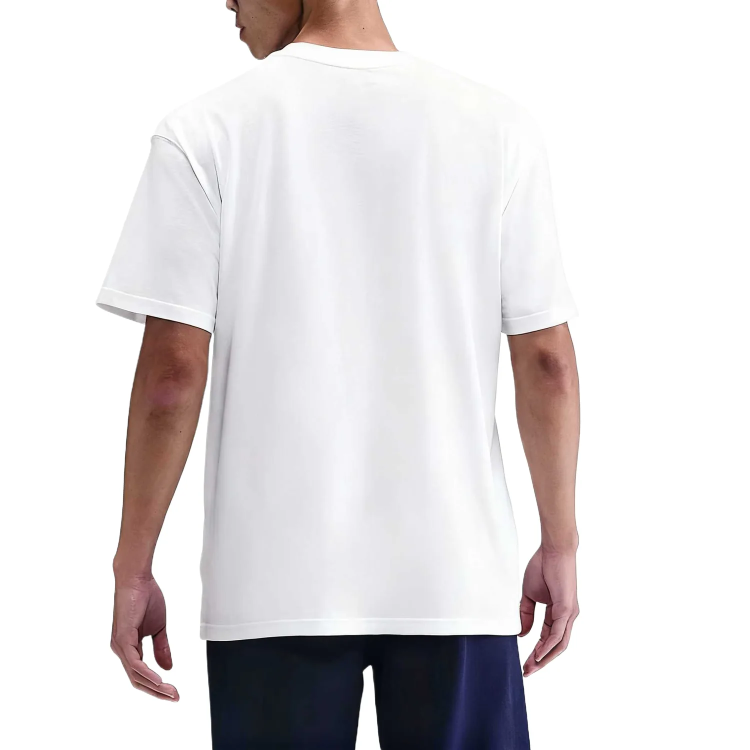 Nike Футболка мужская White/Royal Blue Crew Neck — фото 3