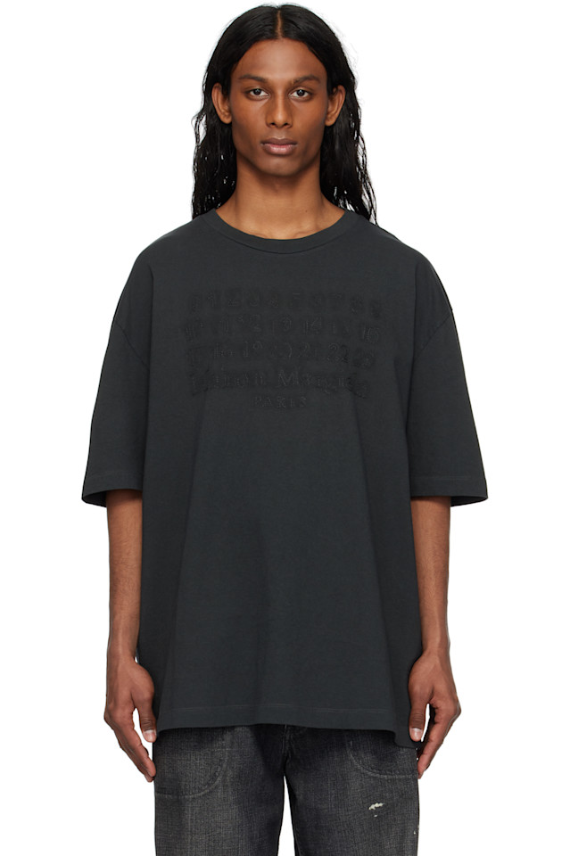 

Футболка с вышитым логотипом Maison Margiela, черный