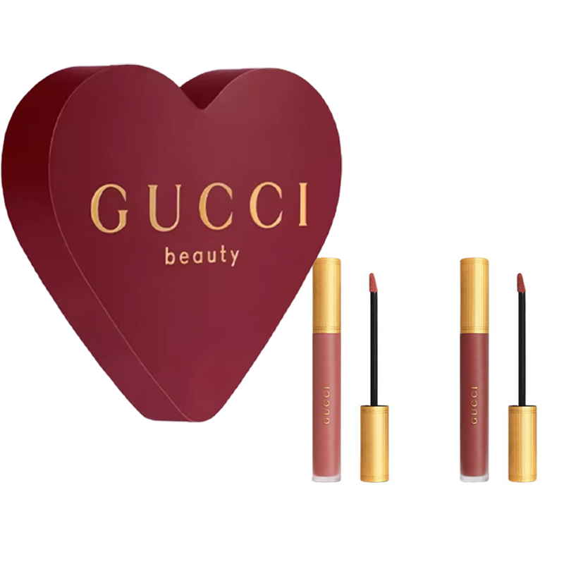 GUCCI Помада Star Dual Color красная коробка блеск для губ матовый легко растушевывается тон 6,5мл+6,5мл — фото 4