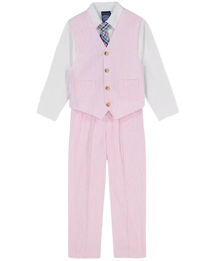 

Комплект для малышей и мальчиков из 4 предметов: жилет и галстук в полоску Nautica