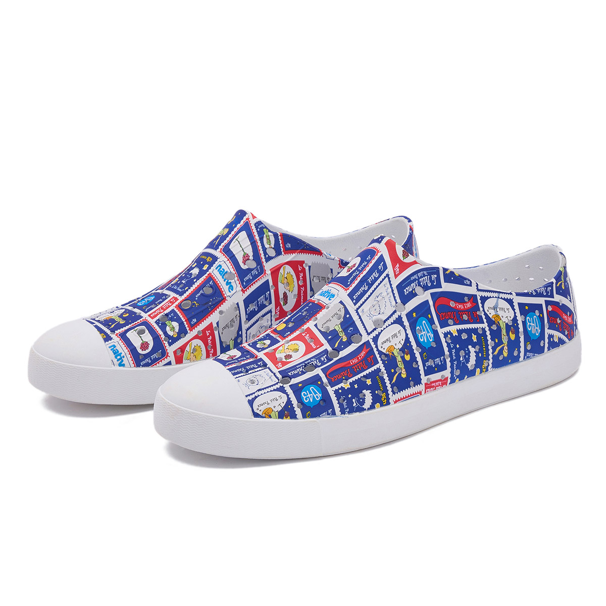 Маленький принц x Jefferson Star Dream Journey Collection Клог Унисекс Синий Белый Native Shoes, Принт Маленького принца | Белый — фото 3