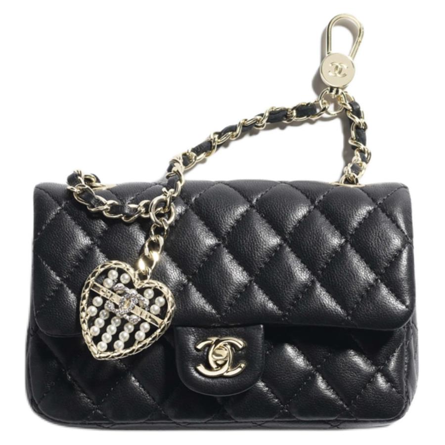 

CHANEL Миниатюрный женский кошелек для монет из овчины черный