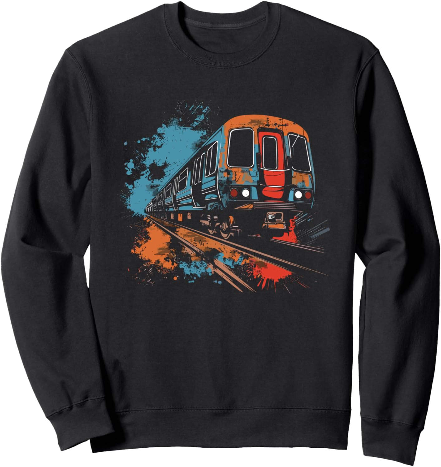 

Толстовка с изображением железнодорожных путей и брызг Funny Train T-Shirts And Gifts, черный