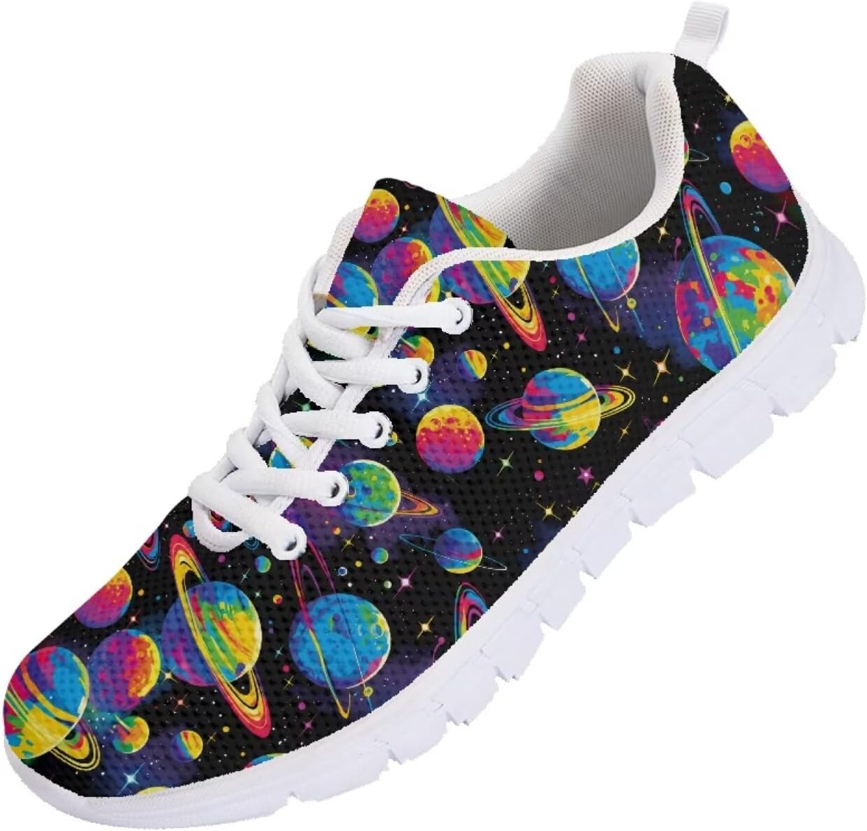 

Мужские кроссовки Forchrinse для бега с шнуровкой, легкие спортивные теннисные кроссовки для ходьбы, Galaxy Planet Print