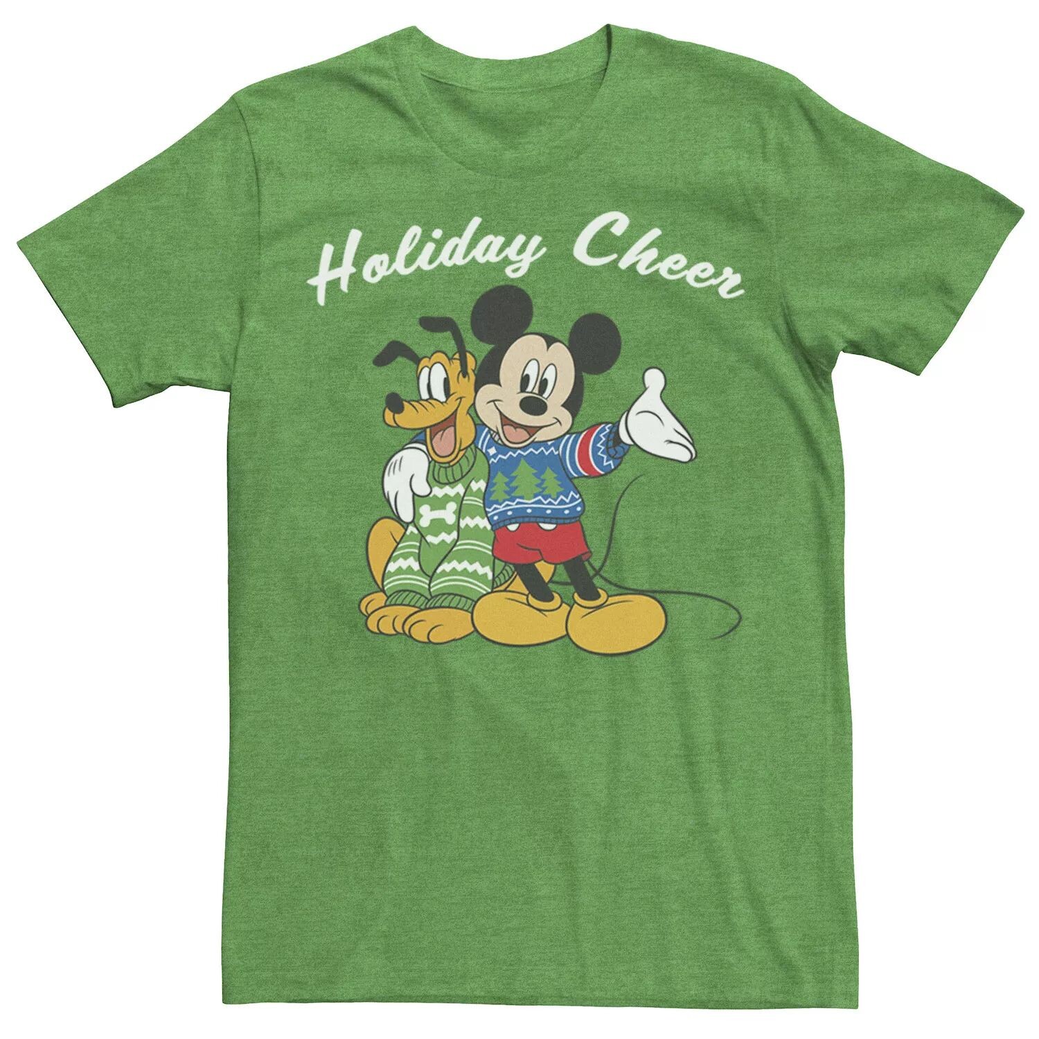 

Мужская рождественская футболка с Микки и Плутоном Holiday Cheer Disney