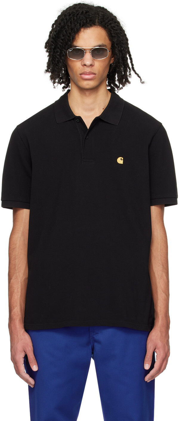 

Черная футболка-поло Chase Carhartt Work In Progress, цвет Black/Gold