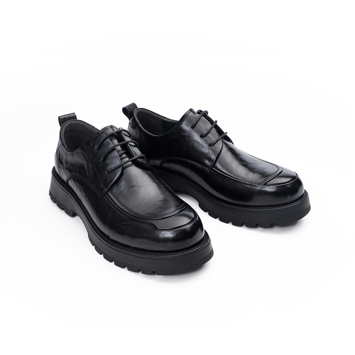 AQUASCUTUM Повседневные кожаные туфли мужские низкие черные/коричневые - черные, цвет Black — фото 2