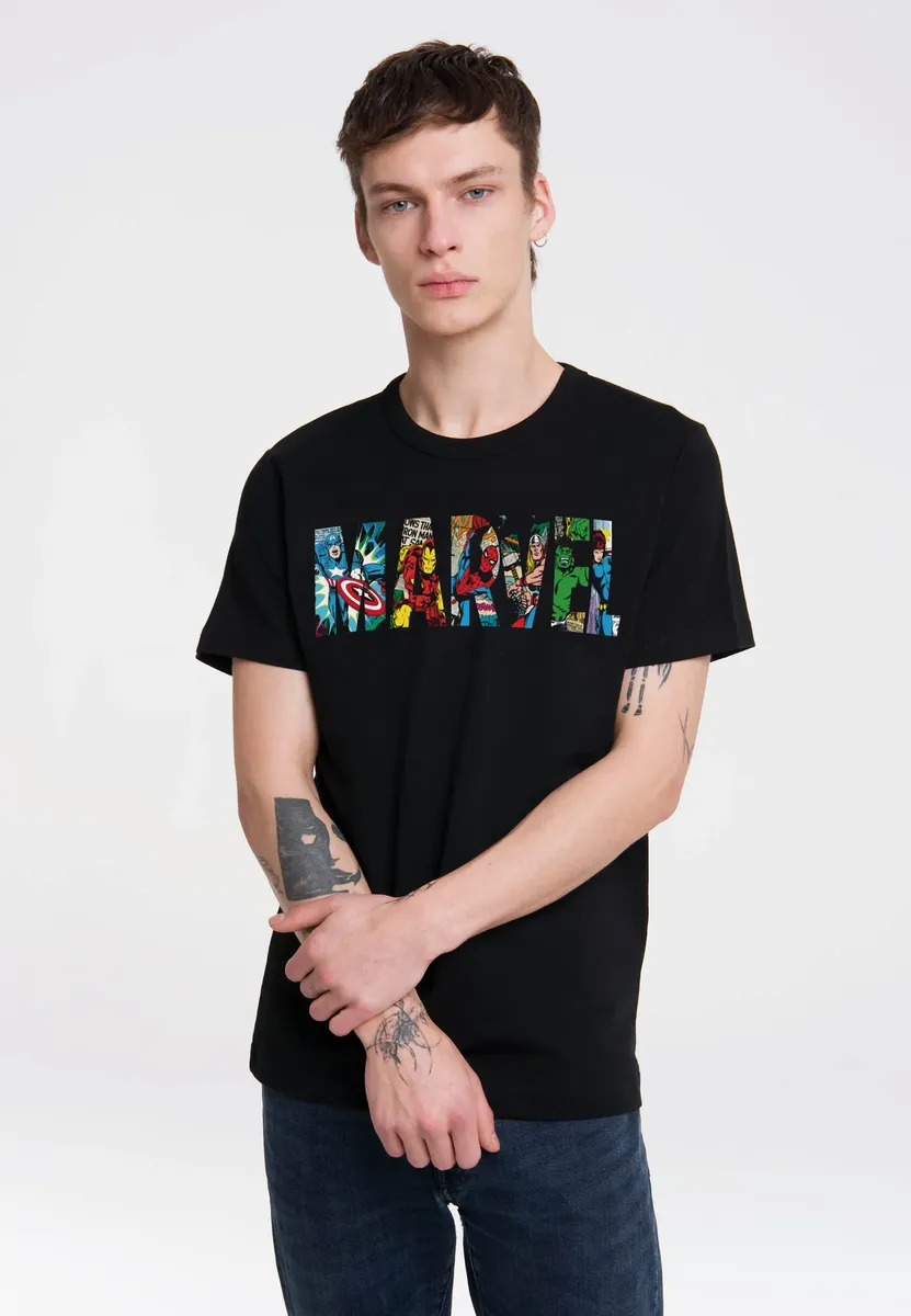 

Logoshirt Футболка "Marvel Comic Color Logo" с крутым принтом, черный