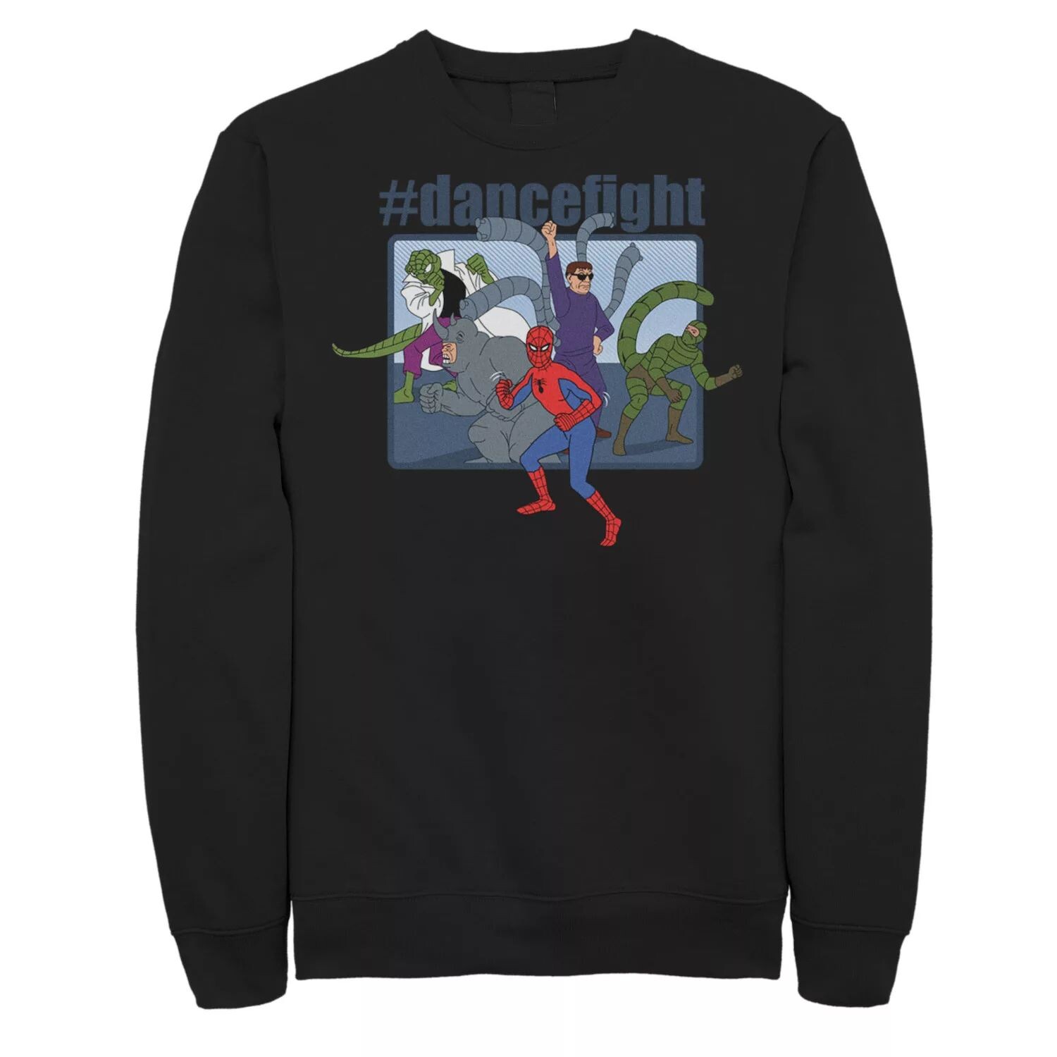 

Мужской винтажный флисовый топ с рисунком Marvel Spider-Man #Dancefight Group Shot Licensed Character
