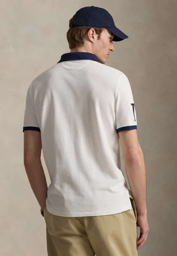 Классическая поло-рубашка с сетчатым рисунком и гербом. Polo Ralph Lauren, White — фото 3