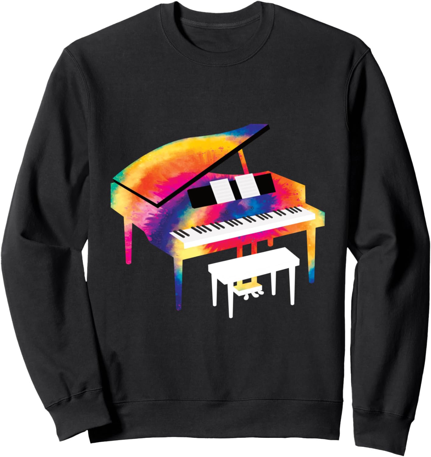 

Подарок для пианиста: разноцветная толстовка с рисунком в стиле тай-дай Shirtbooth: Piano