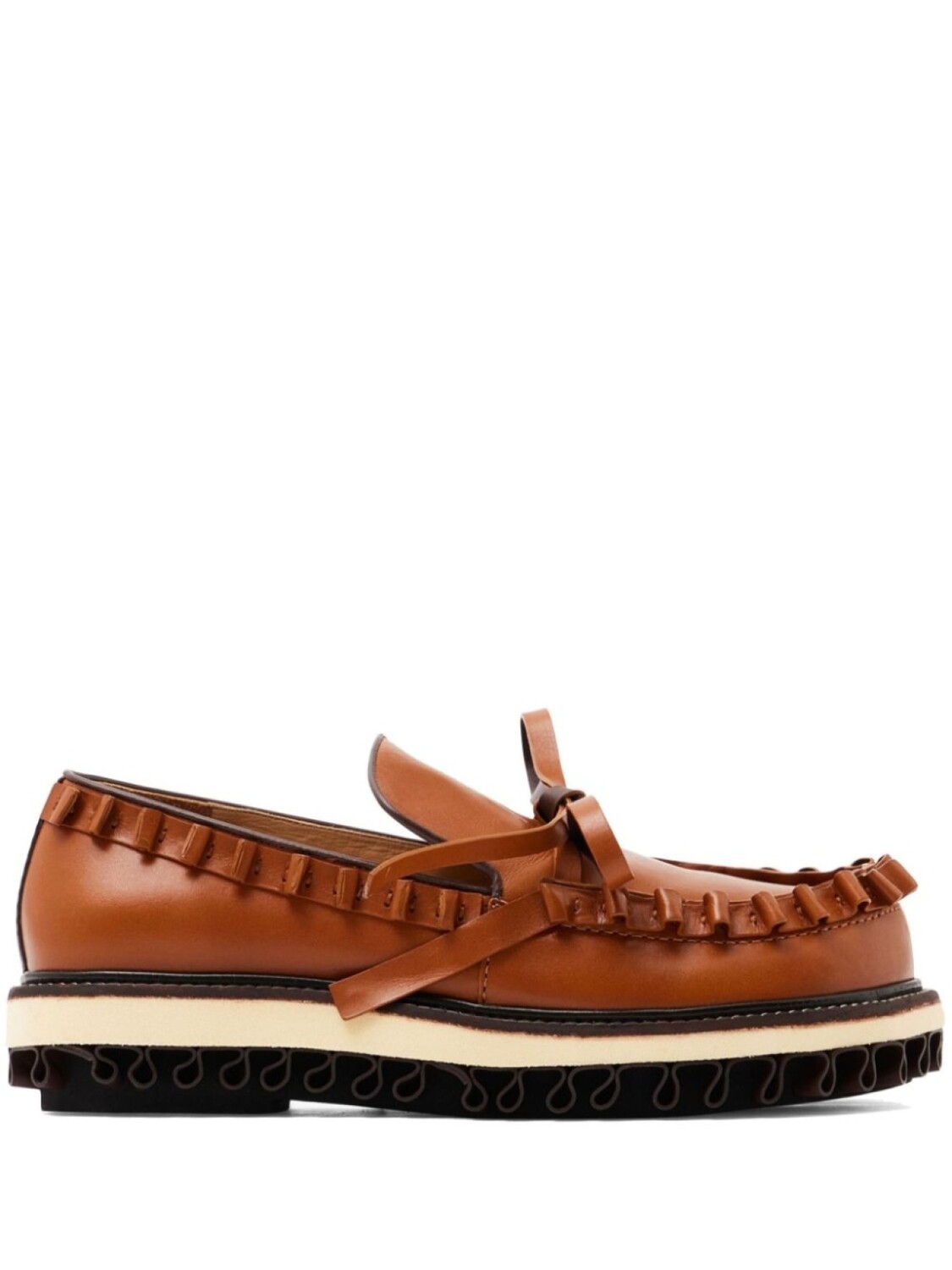 

JW Anderson лоферы с оборками, коричневый