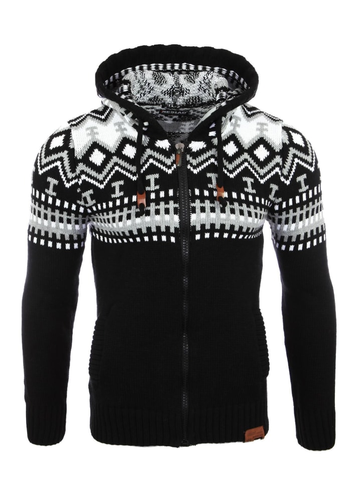 

Кардиган RESLAD Strickjacke Norweger, цвет schwarz-weiß