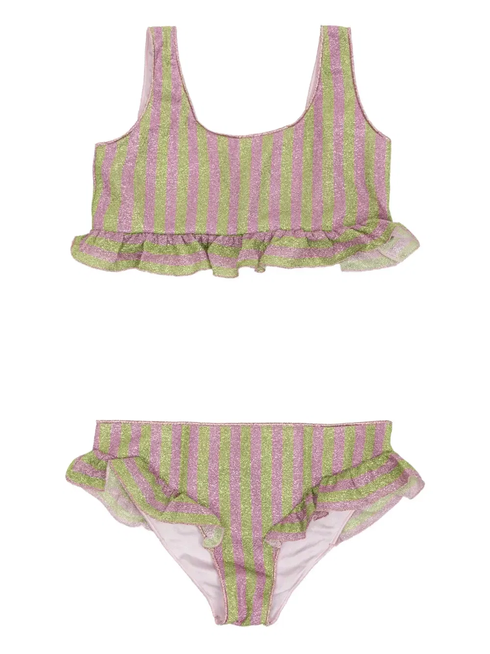 Полосатый купальник с рюшами Oseree Kids, розовый