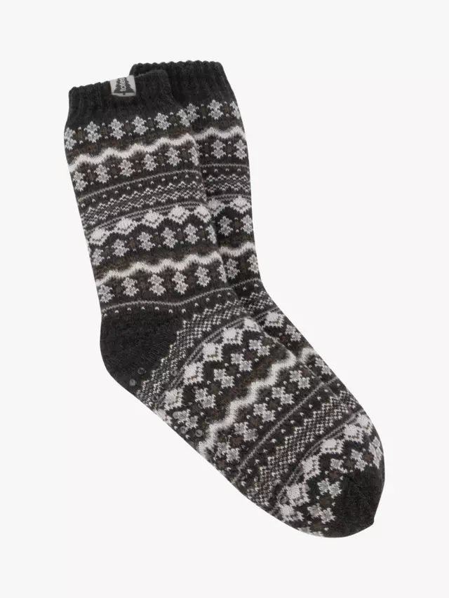 

Носки totes Men's Sherpa Lined Fair Isle Slipper, разноцветный