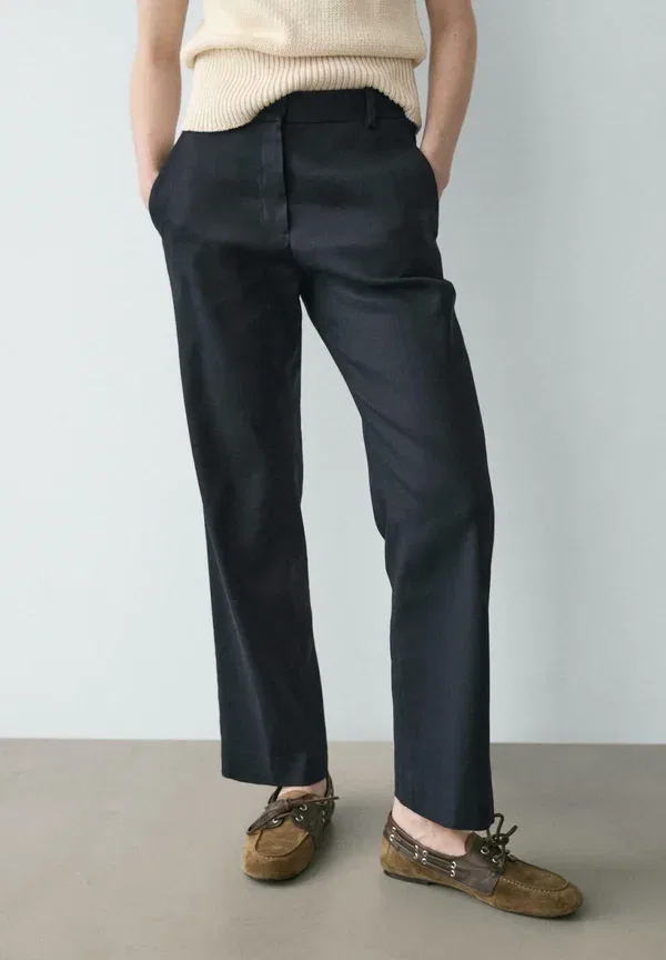 Брюки прямого кроя Massimo Dutti, крапчатый темно-синий