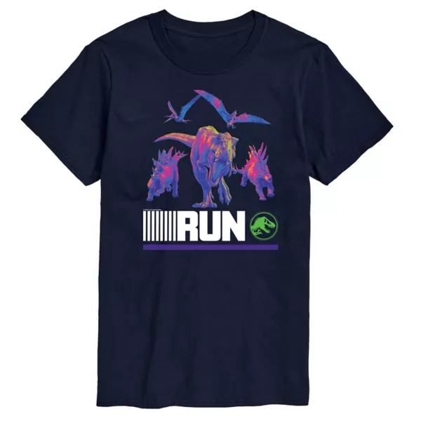 

Мужская футболка Jurassic World Run с инфракрасной графикой динозавров Licensed Character, синий