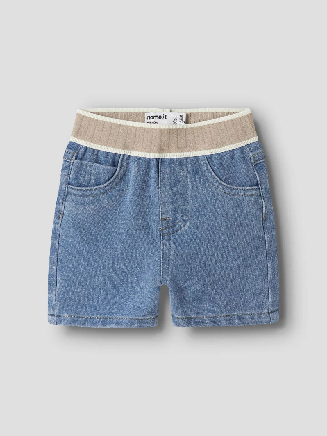 Джинсовые шорты с эластичным поясом Name it, light blue denim — фото 3