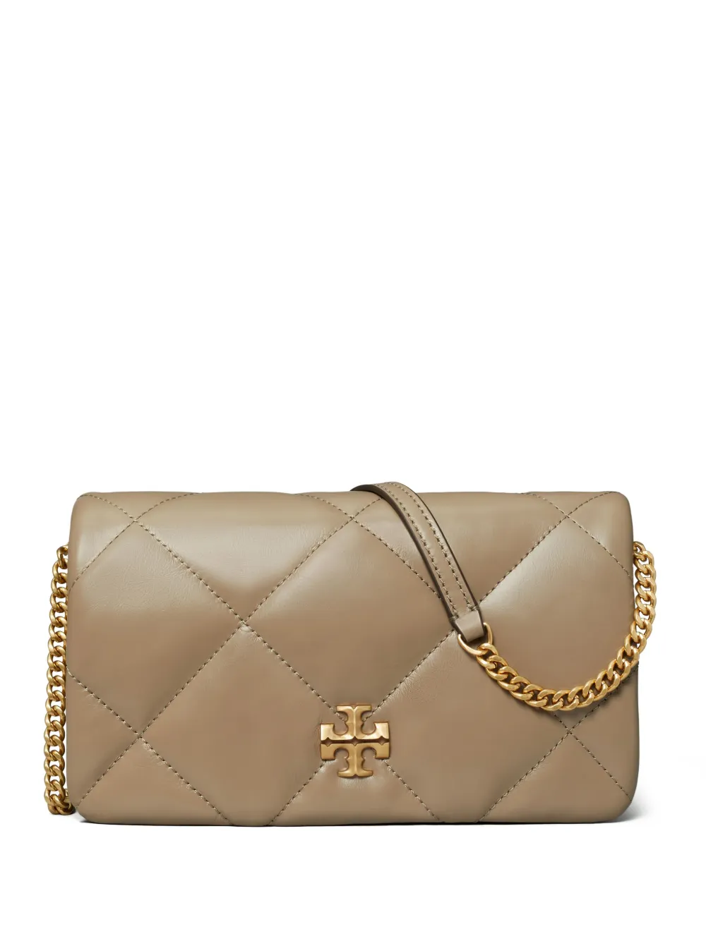 

Стеганый кошелек Kira с цепочкой Tory Burch, коричневый