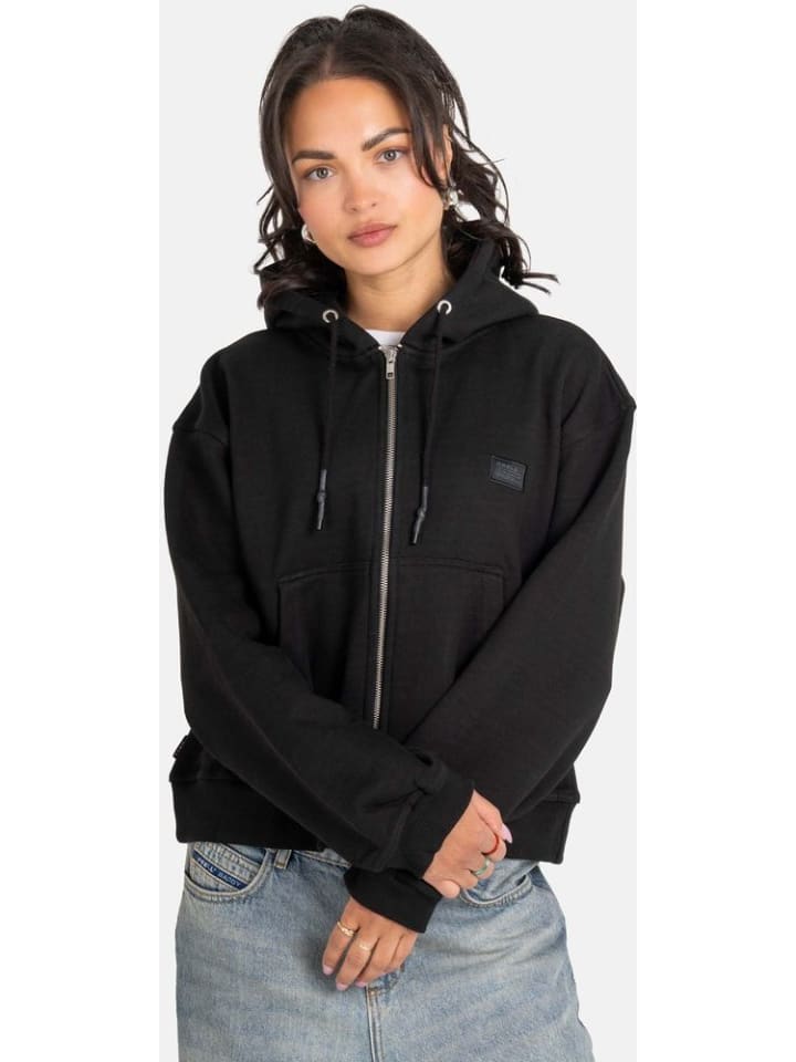 

Худи Женская толстовка с капюшоном на молнии черного цвета Reell