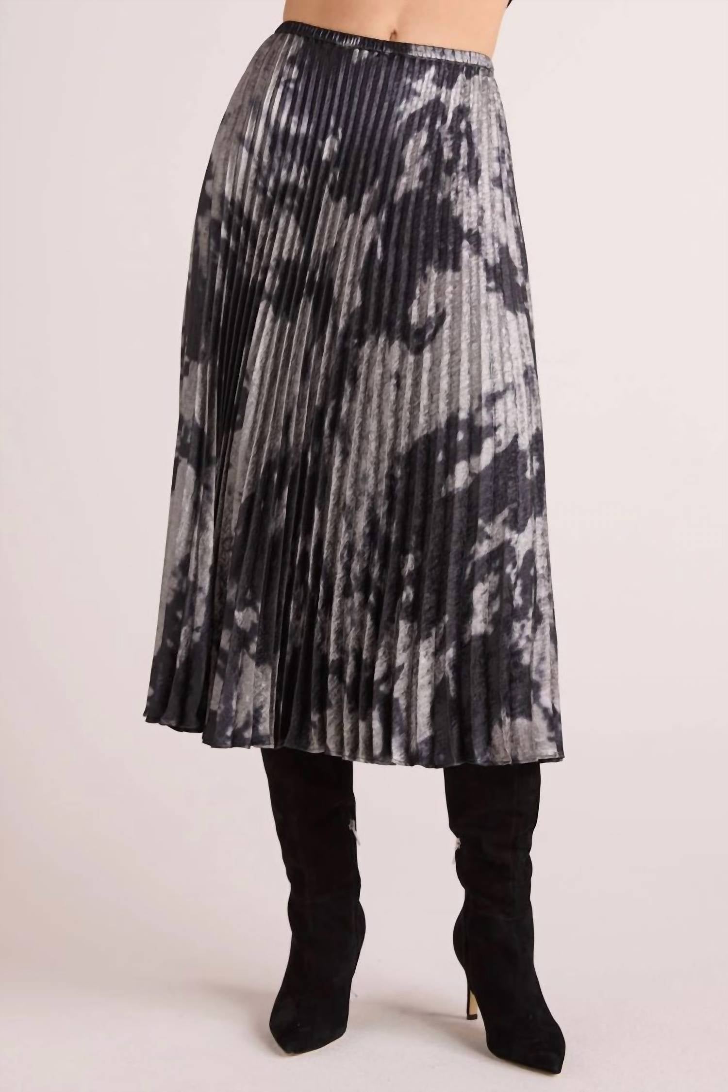 

Юбка миди с ручной плиссировкой с серебристым принтом Bella Dahl, цвет silver dye print