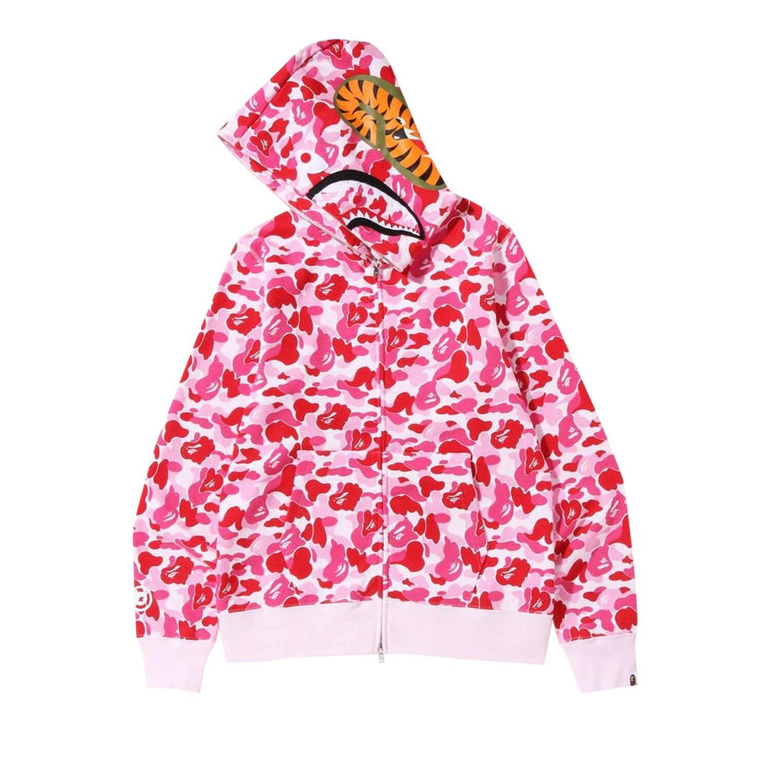BAPE ABC Толстовка с капюшоном на молнии с камуфляжным рисунком, цвет Розовый — фото 2