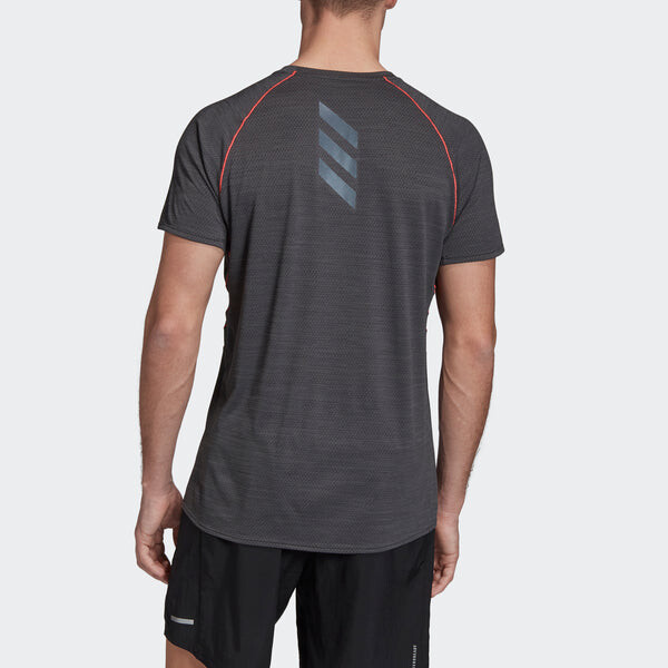 Футболка adidas Runner Tee Running Sports Training Quick Dry Short Sleeve Gray, серый — фото 4