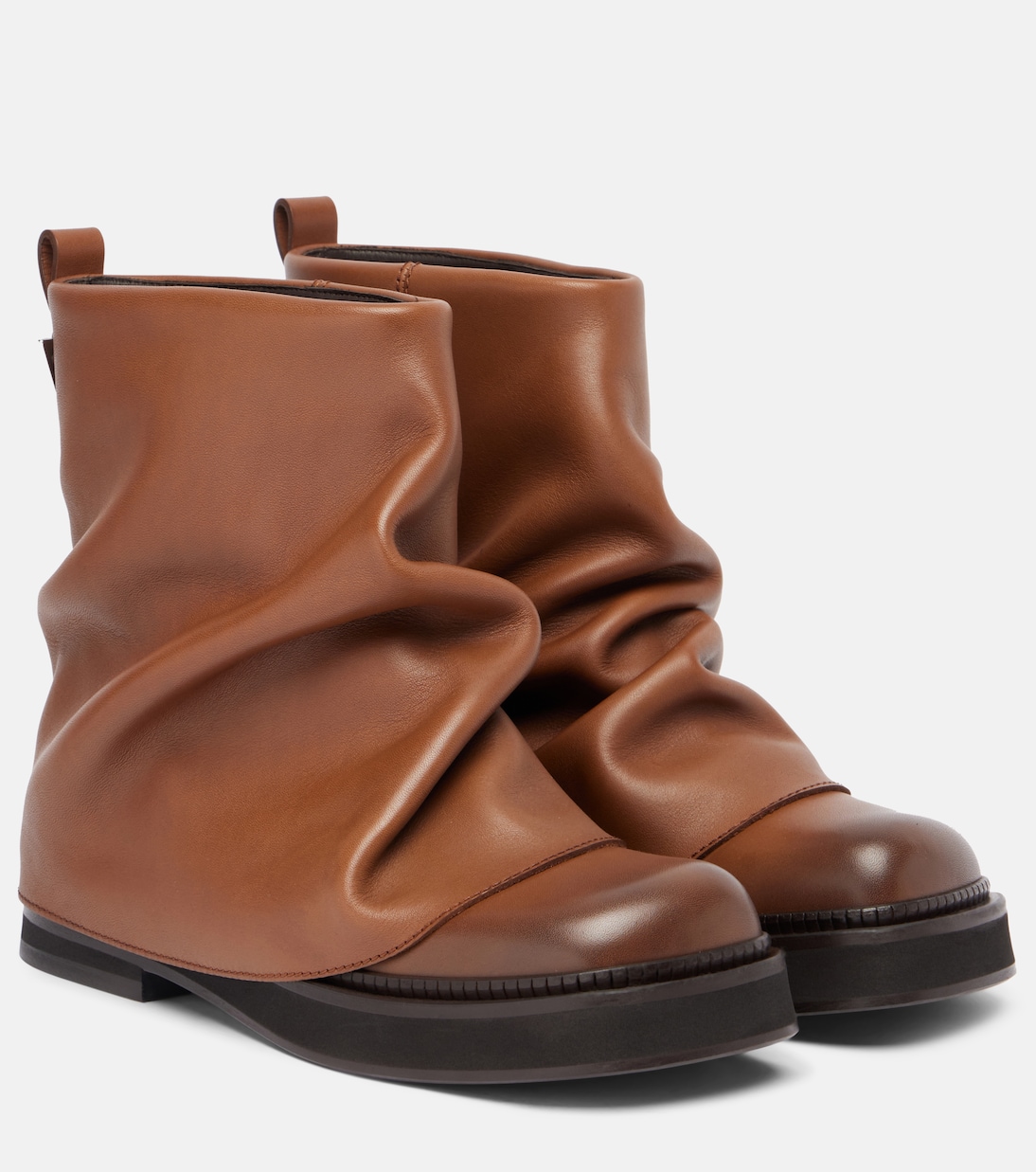 Миниатюрные кожаные армейские ботинки Robin The Attico, кэмел