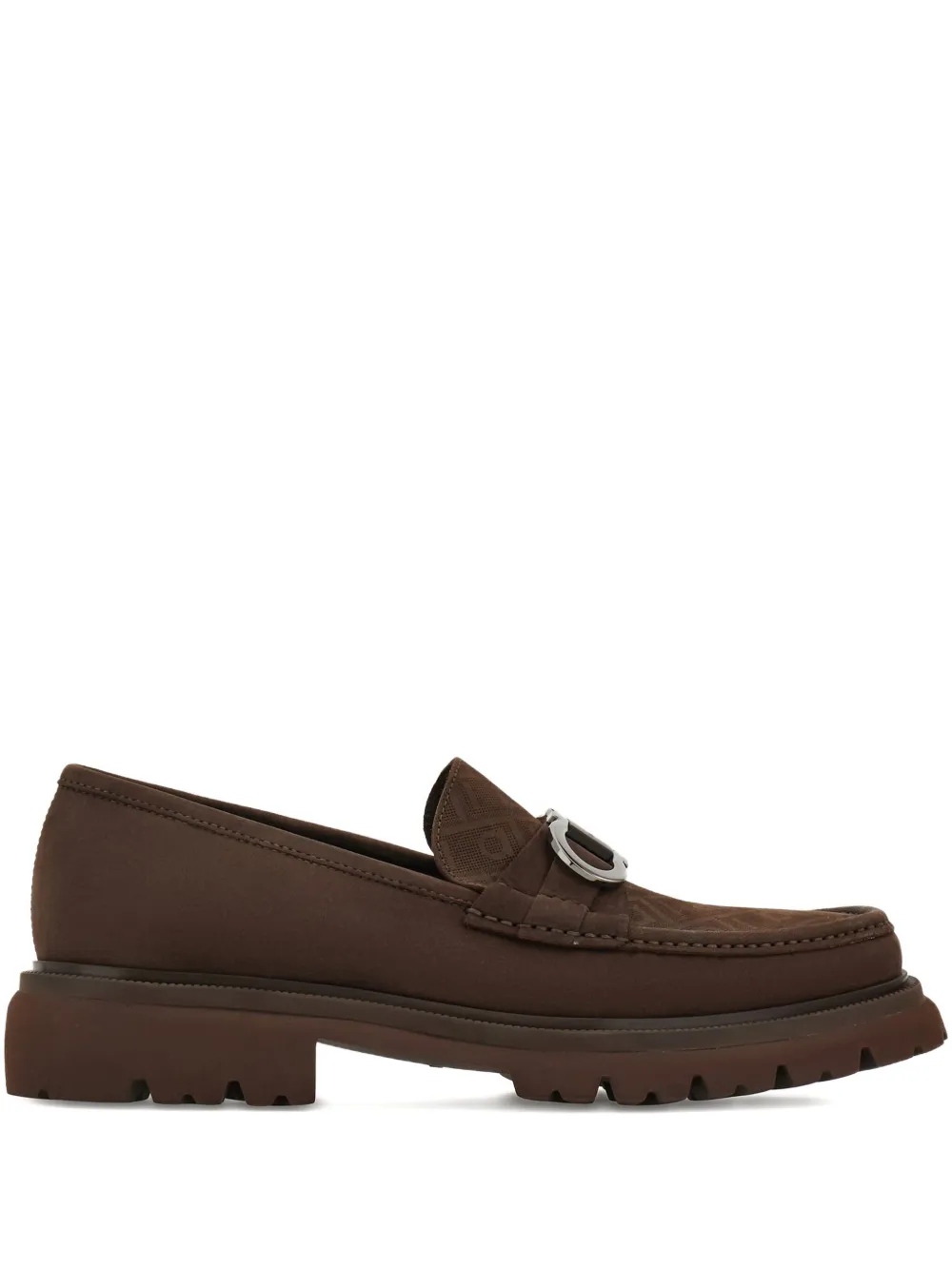 

Лоферы с декором Gancini Ferragamo, коричневый